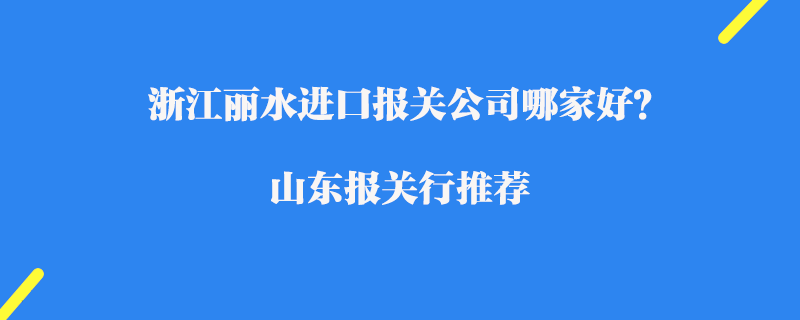 浙江麗水進口報關公司哪家好？浙江報關公司推薦